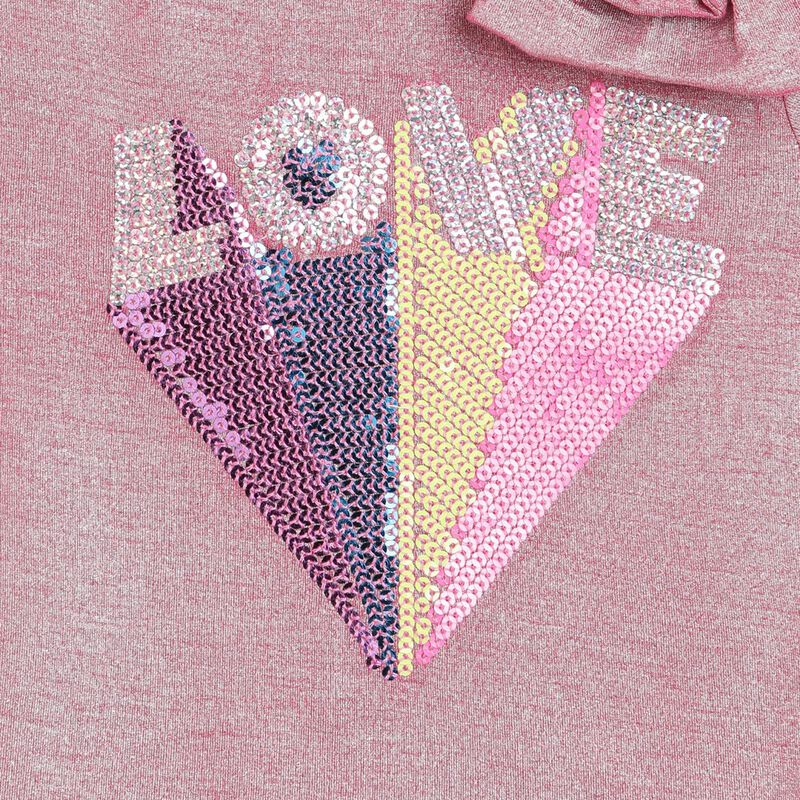 Girls Dark Pink Short Sleeve Knitted T-Shirt image number null
